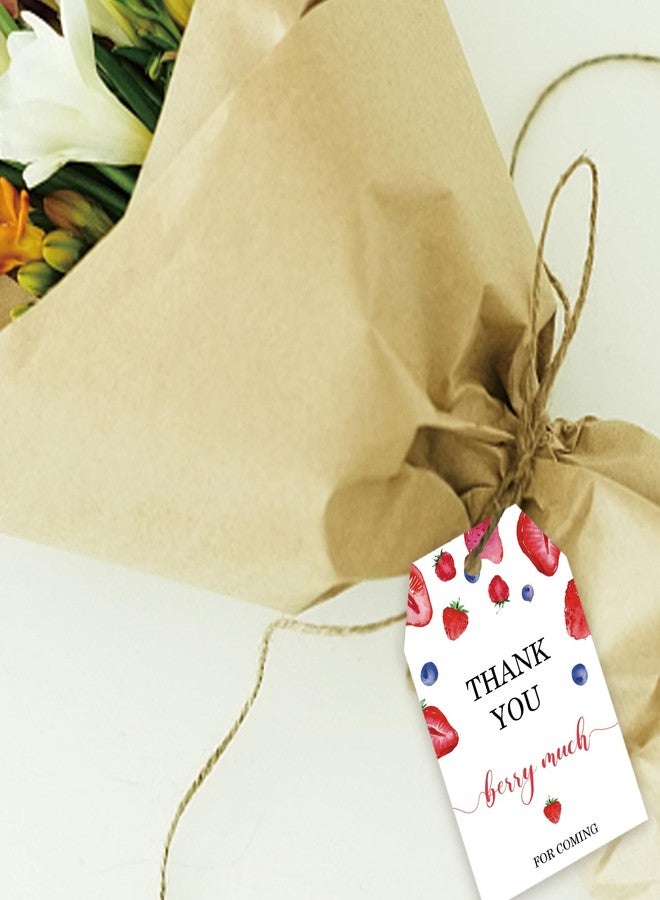 FORSHEEP 50pcs Strawberry Thank You Tags, Blueberry Party Favors Gift Tag with String, Berry Sweet Favor Tags for Baby Shower Party, Sweet One Party Favors - Image 5